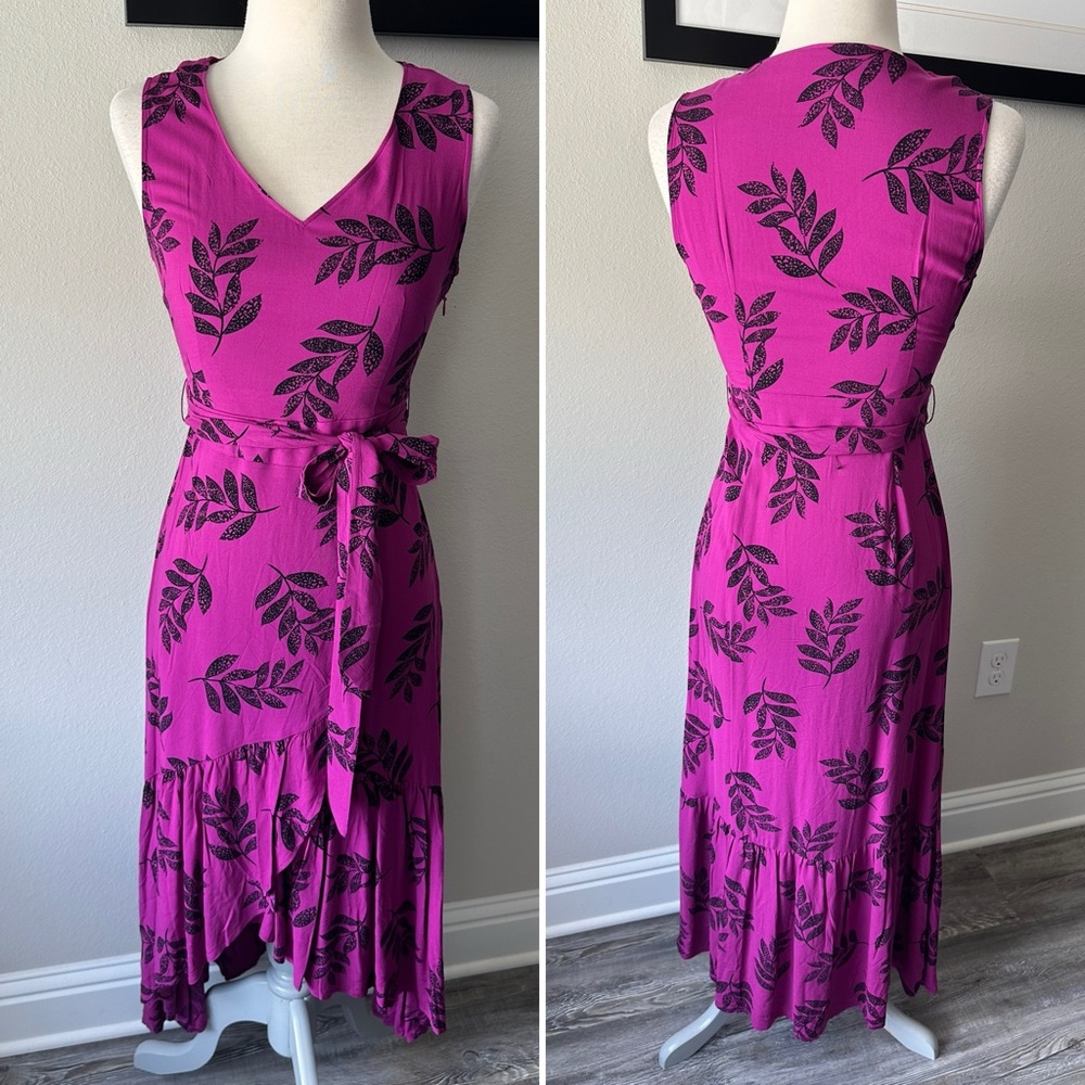 NWOT fuchsia Ruffled Wrap Sundress